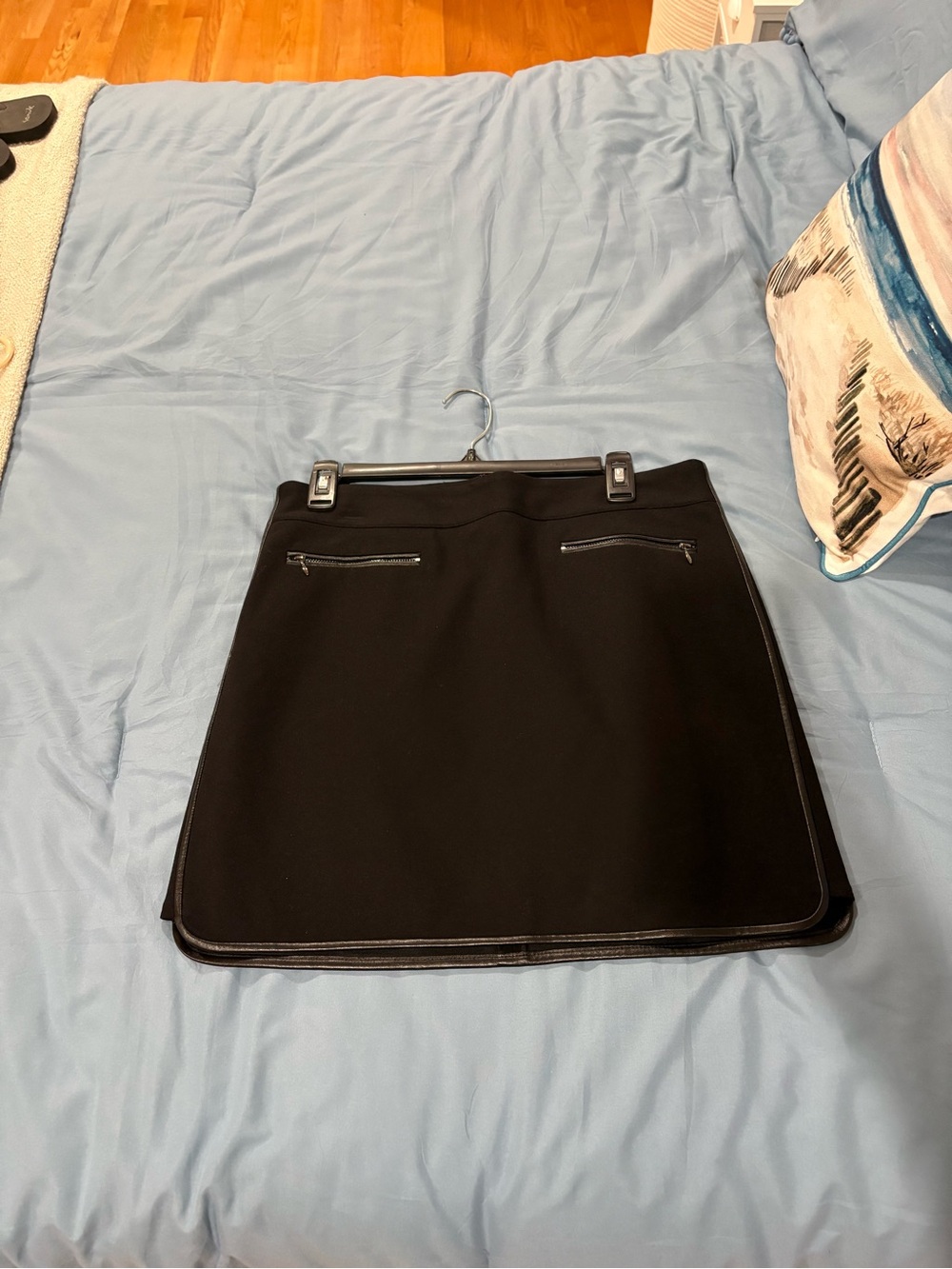 White House Black Market Black Mini Skirt with Zip Pocket Accents